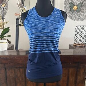 Athleta Blue Striped Tank Top